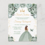 Sage Green Brown Hair Princess 16 . Geburtstag Postkarte (Vorderseite)