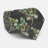 SAGE GREEN BRUSHED METAL BLACK BOTANICAL MENS KRAW KRAWATTE (Gerollt)