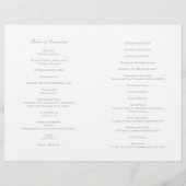 Sage Green Budget Katholic Wedding Program Flyer (Hinten)