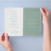 Sage Green Budget Katholic Wedding Program Flyer (Hand)