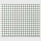 Sage Green Buffalo Kariert Gingham Checked Country Geschenkpapier (Flach)
