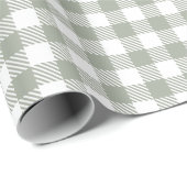 Sage Green Buffalo Kariert Gingham Checked Country Geschenkpapier (Rolleneckpunkt)