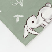 Sage Green Bunny Gemustert Fleece Blanket (Ecke)
