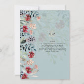 Sage Green Burgundy Blue Floral Wedding Einladung (Rückseite)