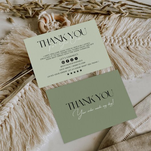 Sage Green Business Dankeschön Card Dankeskarte