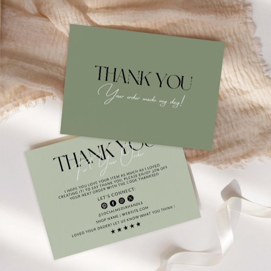 Sage Green Business Dankeschön Card Dankeskarte