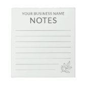 Sage Green Business Minimalistisch Simple Botanic Notizblock (Vorderseite)