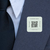 Sage green business name qr code quadratischer aufkleber