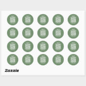 Sage Green | Business QR Code Scannable Runder Aufkleber (Blatt)