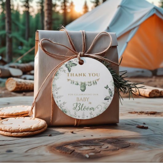 Sage Green Butterfly Floral Thank You Celebrating Geschenkanhänger