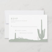 Sage Green Cactus Desert Wedding RSVP Karte (Vorderseite)
