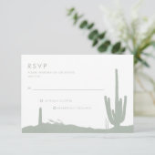 Sage Green Cactus Desert Wedding RSVP Karte (Stehend Vorderseite)