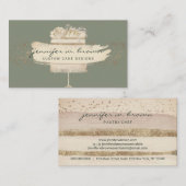 Sage Green Cake Dekoration Bäckerei Konditorei Pat Visitenkarte (Vorne/Hinten)