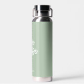 Sage Green Calligraphy Bride Stamm Bachelorette Trinkflasche (Rückseite)