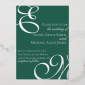 Sage Green Calligraphy Luxury Old Money Wedding Folieneinladung (Vorderseite)