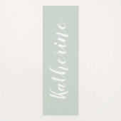 Sage Green Calligraphy Name Yoga Mat Yogamatte (Vorderseite)