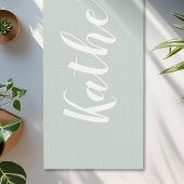 Sage Green Calligraphy Name Yoga Mat Yogamatte