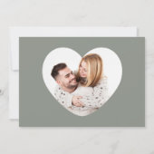 Sage Green Calligraphy QR Code Foto Hochzeit Save The Date (Rückseite)