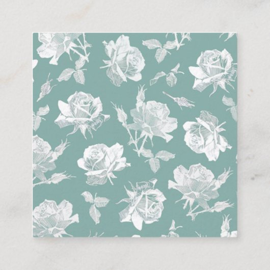 Sage Green Calligraphy QR Code Wedding Begleitkarte (Rückseite)