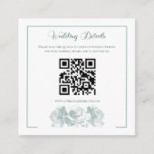 Sage Green Calligraphy QR Code Wedding Begleitkarte (Vorderseite)