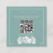 Sage Green Calligraphy QR Info Wedding Begleitkarte (Vorderseite)
