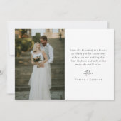 Sage Green Calligraphy Script Foto Wedding Dankeskarte (Rückseite)