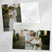 Sage Green Calligraphy Script Foto Wedding Dankeskarte