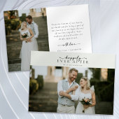 Sage Green Calligraphy Script Foto Wedding Dankeskarte