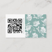 Sage Green Calligraphy Script QR Info Wedding Begleitkarte (Rückseite)