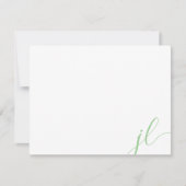 Sage Green Calligraphy Script Two Initials Mitteilungskarte (Vorderseite)