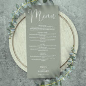 Sage Green Calligraphy Script Wedding Menükarte