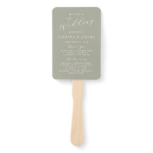 Sage Green Calligraphy Script Wedding Program