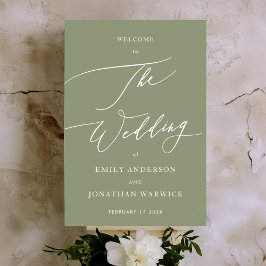 Sage Green | Calligraphy Simple Wedding Welcome Poster