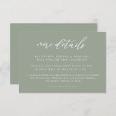 Sage Green Calligraphy Wedding Enclosure Card Einladung (Vorne/Hinten)