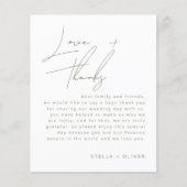 Sage Green Calligraphy Wedding Reception Card (Vorderseite)