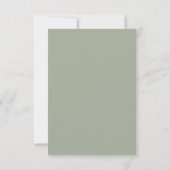 Sage Green Calligraphy Wedding RSVP Card Karte (Rückseite)