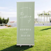 Sage Green Calligraphy Wedding Willkommen