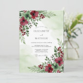 Sage Green Captivating Winter Wedding Einladung (Stehend Vorderseite)