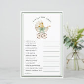 Sage Green Carriage Wishes for Baby Card (Stehend Vorderseite)