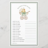 Sage Green Carriage Wishes for Baby Card (Vorderseite)