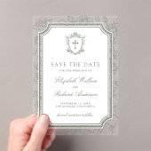 Sage Green Catholic Wedding Save the Date Acryleinladungen (Insitu (Handheld))