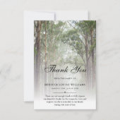 Sage Green Celebration of Life Funeral Forest Dankeskarte (Vorderseite)