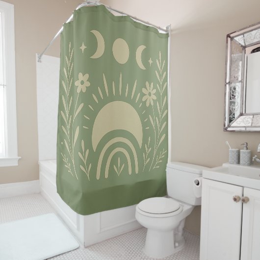 Sage Green Celestial Duschvorhang (Beispiel)