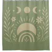 Sage Green Celestial Duschvorhang (Vorderseite)