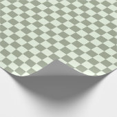 Sage Green Checker Checkerboard Checkered Retro Geschenkpapier (Ecke)