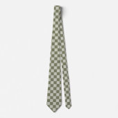 Sage Green Checkerboard Krawatte (Vorderseite)