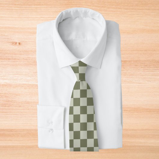 Sage Green Checkerboard Krawatte