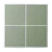 Sage Green Checkered Moderne Monochrome Minimalist Fliese (Vorderseite)
