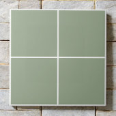 Sage Green Checkered Moderne Monochrome Minimalist Fliese