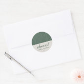 Sage Green Cheers Elegante Personalisiert Hochzeit Runder Aufkleber (Umschlag)